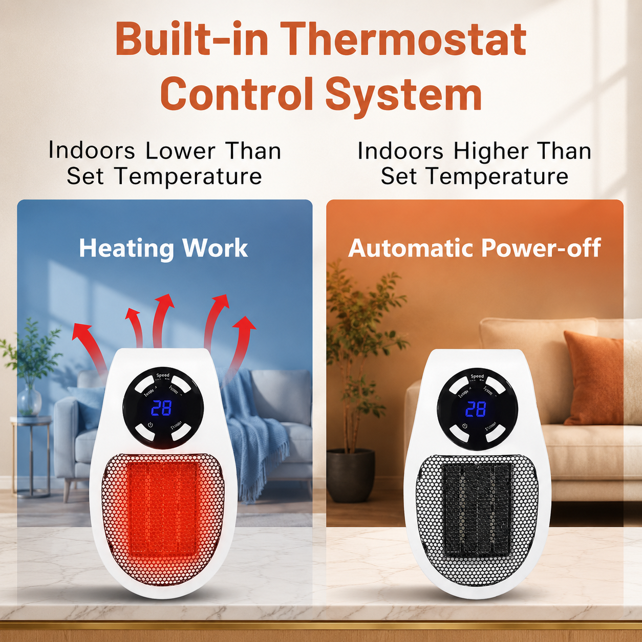 Built-in thermostat control system